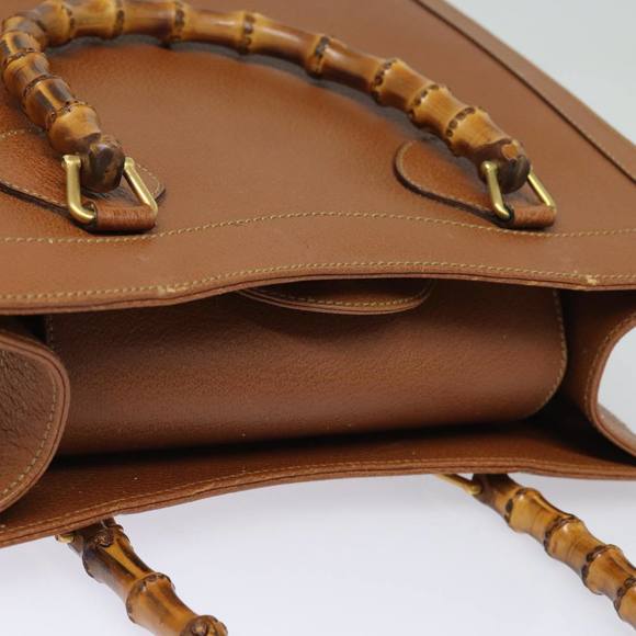 GUCCI Bamboo Hand Bag Leather Brown 002 1186 0260 Auth ep4831 - Picture 7 of 16